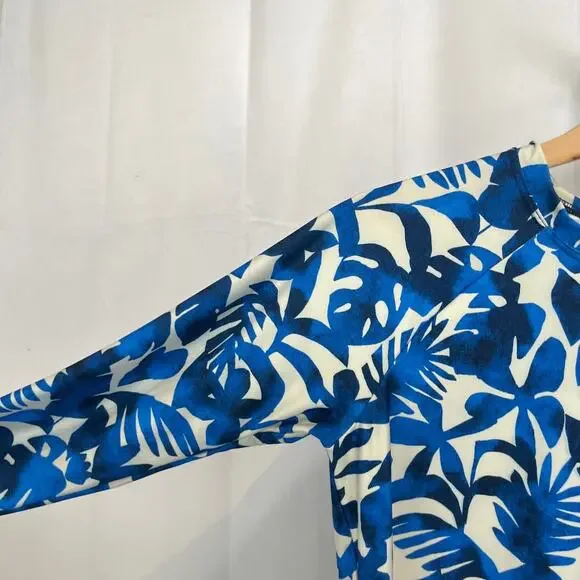 TITLE NINE Aquatic Life Rash Guard Long Sleeve Swim Top Hanalei Floral Blue S - Picture 6 of 11